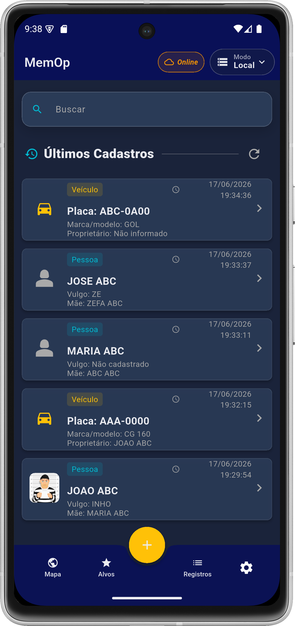 MemOp dashboard screenshot